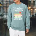 Reading Is Always a Good Idea Book Reader Raglan Sleeve Sweatshirt Cardinal