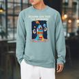 Reading Can Take You Anywhere Astronaut Book Lover Teacher For Men Women Kids Raglan Sleeve Sweatshirt Cardinal