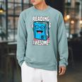 Reading Is Awesome Book Nerd Librarian Raglan Sleeve Sweatshirt Cardinal