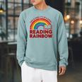 Reading Book Rainbow Literacy Learning Premium Tri-Blend Raglan Sleeve Sweatshirt Cardinal