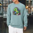 Reading Dinosaur Book Lover Cute Dino Reading Raglan Sleeve Sweatshirt Cardinal Reading Dinosaur Book Lover Cute Dino Reading Raglan Sleeve Sweatshirt Cardinal