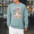 Reading Enthusiast Book Lover Tiger Cute Flowers Raglan Sleeve Sweatshirt Cardinal