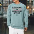 Reading Is My Favorite Sport Book Lover Saying Quote Raglan Sleeve Sweatshirt Cardinal Reading Is My Favorite Sport Book Lover Saying Quote Raglan Sleeve Sweatshirt Cardinal