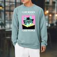 Reading Kitty I Like Books Raglan Sleeve Sweatshirt Cardinal Reading Kitty I Like Books Raglan Sleeve Sweatshirt Cardinal