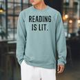 Reading Is Lit English Teacher Book Lovers Raglan Sleeve Sweatshirt Cardinal Reading Is Lit English Teacher Book Lovers Raglan Sleeve Sweatshirt Cardinal