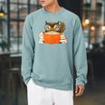 Reading Owl Art Men Women Kids Bookworm Book Lovers Raglan Sleeve Sweatshirt Cardinal
