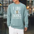 Reading Pun I Like Big Books & I Cannot Lie Reader Bookworm Raglan Sleeve Sweatshirt Cardinal