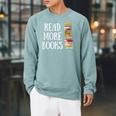 Reading Reader Read More Books Librarian Literature Teacher Raglan Sleeve Sweatshirt Cardinal