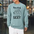 Reading Is Sexy For Book Lovers Comic Readers Manga Fans Raglan Sleeve Sweatshirt Cardinal