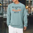 Reading Is Sexy Bookworm Book Lover Reading Is Sexy Raglan Sleeve Sweatshirt Cardinal