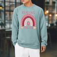 Reading Is My Thing Book Bookworm Teacher Rainbow Girl Raglan Sleeve Sweatshirt Cardinal
