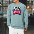 Reading Workout Lift So I Can Carry More Books Reader Raglan Sleeve Sweatshirt Cardinal
