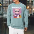 Readsalotl Axolotl Reading Book Bookworm Raglan Sleeve Sweatshirt Cardinal Readsalotl Axolotl Reading Book Bookworm Raglan Sleeve Sweatshirt Cardinal