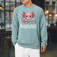 Readsalotl Axolotl Reading Cute Book Lover Bookworm Premium Tri-Blend Raglan Sleeve Sweatshirt Cardinal