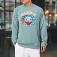 Readsolotl Axolotl Axolotl Lover Kawaii Reading Book Raglan Sleeve Sweatshirt Cardinal