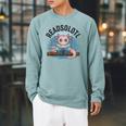 Readsolotl Book Lover Reading Axolotl Kids Reader Raglan Sleeve Sweatshirt Cardinal