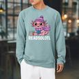 Readsolotl Cute Pink Kawaii Axolotl Reading Book Lover Raglan Sleeve Sweatshirt Cardinal Readsolotl Cute Pink Kawaii Axolotl Reading Book Lover Raglan Sleeve Sweatshirt Cardinal