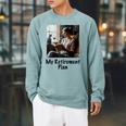 My Retirement Plan Cat Lover Wine Drinker Book Reader Raglan Sleeve Sweatshirt Cardinal
