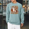 Retro I Just Want To Read Books And Pet Cats Cat Raglan Sleeve Sweatshirt Cardinal