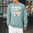 Retro Reading Is My Favorite Sport Football World Book Day Raglan Sleeve Sweatshirt Cardinal