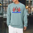 San Francisco Cat Golden Gate Bridge Book Lover Vintage Raglan Sleeve Sweatshirt Cardinal