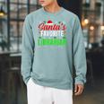 Santa's Favorite Librarian Cute Book Lover Christmas Raglan Sleeve Sweatshirt Cardinal
