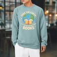 Save Earth It's Only Planet With Books Reader Earth Day Raglan Sleeve Sweatshirt Cardinal Save Earth It's Only Planet With Books Reader Earth Day Raglan Sleeve Sweatshirt Cardinal