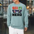 Sci Fi Nerd Science Fiction Book Movie Fan Raglan Sleeve Sweatshirt Cardinal