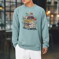 She Is Mom Christian Bible Mama Book Reading Raglan Sleeve Sweatshirt Cardinal