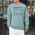 Shirt For Book Lovers And Bookworms Abibliophobia Raglan Sleeve Sweatshirt Cardinal Shirt For Book Lovers And Bookworms Abibliophobia Raglan Sleeve Sweatshirt Cardinal