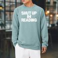 Shut Up I'm Reading Book Club Raglan Sleeve Sweatshirt Cardinal Shut Up I'm Reading Book Club Raglan Sleeve Sweatshirt Cardinal