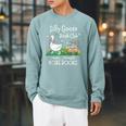 Silly Goose Book Club Raglan Sleeve Sweatshirt Cardinal