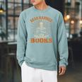 Skeleton Read Banned Books Gain Forbidden Knowledge Raglan Sleeve Sweatshirt Cardinal