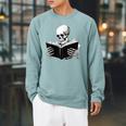 Skeleton Reading Book Bookworm Reader Bookish Halloween Raglan Sleeve Sweatshirt Cardinal Skeleton Reading Book Bookworm Reader Bookish Halloween Raglan Sleeve Sweatshirt Cardinal