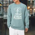 Skeleton Reading Book Club Just One More Chapter Crew Raglan Sleeve Sweatshirt Cardinal