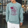 Skeleton Reading Book Just One More Chapter Raglan Sleeve Sweatshirt Cardinal Skeleton Reading Book Just One More Chapter Raglan Sleeve Sweatshirt Cardinal