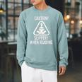 Slippery When Reading Unhinged Book Lover Meme Witty Raglan Sleeve Sweatshirt Cardinal Slippery When Reading Unhinged Book Lover Meme Witty Raglan Sleeve Sweatshirt Cardinal