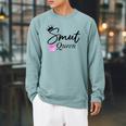 Smut Slutt Probably Reading Smutt Books Reader Smut Queen Raglan Sleeve Sweatshirt Cardinal