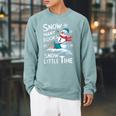 Snow Many Books Snow Little Time Bookworm Snowman Reading Raglan Sleeve Sweatshirt Cardinal