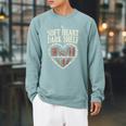 Soft Heart Dark Shelf Dark Romance Book Lover Goth Reading Raglan Sleeve Sweatshirt Cardinal
