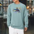 Star Wars The Book Of Boba Fett Firespray Schematic Raglan Sleeve Sweatshirt Cardinal