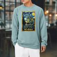 Starry Dragon Reading Book The Reader Fantasy Reader Raglan Sleeve Sweatshirt Cardinal