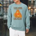 I Stay Home I Read Books I Pet My Cat I Regret Nothing Women Raglan Sleeve Sweatshirt Cardinal