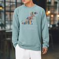 Stuffed T Rex Trex Stuffy Books Nerds Dinosaur Costume Trex Raglan Sleeve Sweatshirt Cardinal