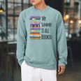My Summer Is All Booked Book Reading Bookworm Men Women Girls Kids Raglan Sleeve Sweatshirt Cardinal