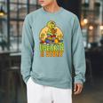 Summer Reading Teacher Unearth a Story Library Book Lover Raglan Sleeve Sweatshirt Cardinal