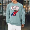 Superhero Pride Comic Book Lover African American Dad Raglan Sleeve Sweatshirt Cardinal