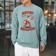 Support Your Local Bookstore Retro Book Lover Raglan Sleeve Sweatshirt Cardinal