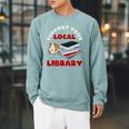 Support Your Local Library Guinea Pig Book Reader Raglan Sleeve Sweatshirt Cardinal