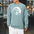 T-Rex Bookworm Book Reading Dinosaur Lover Raglan Sleeve Sweatshirt Cardinal